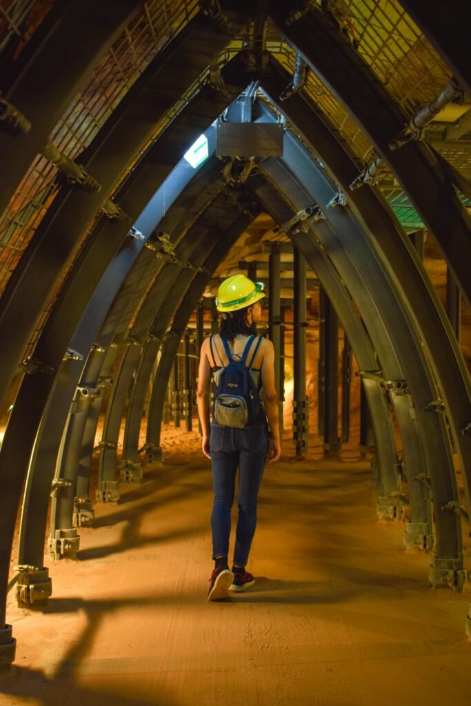 A female worker at a mine.