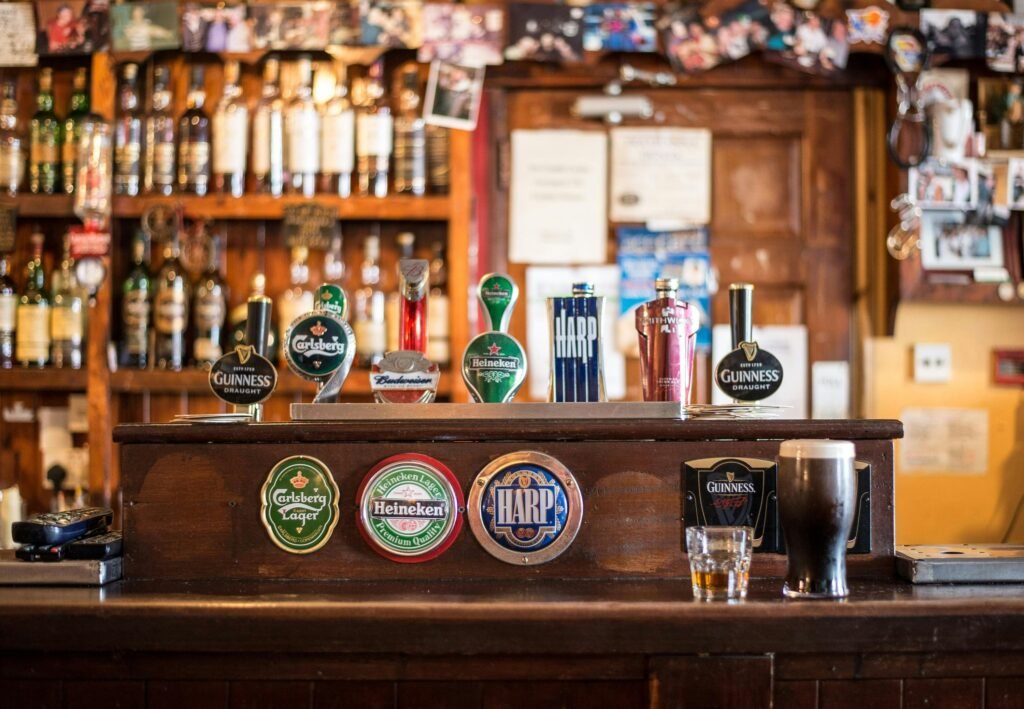 a pub featuring beers on tap.